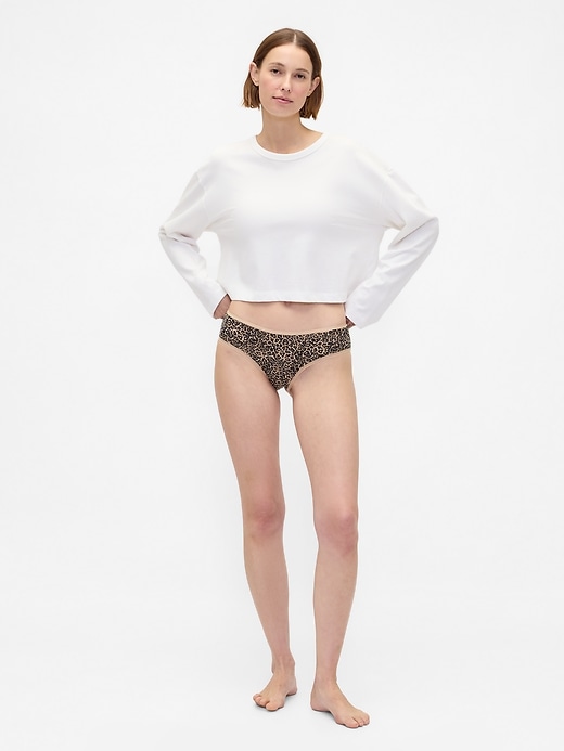 L'image numéro 3 présente Culotte taille basse en coton biologique extensible (paquet de 3)