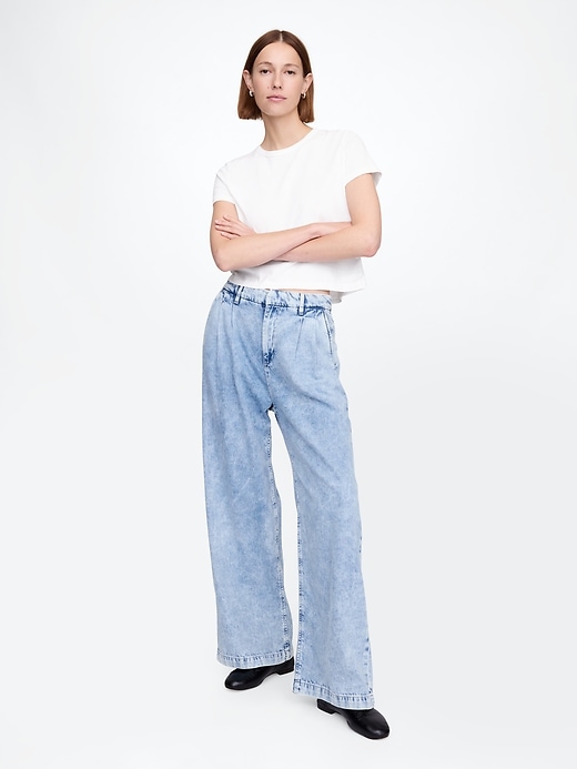 Image number 8 showing, 365 High Rise UltraSoft Pleated Denim Trousers