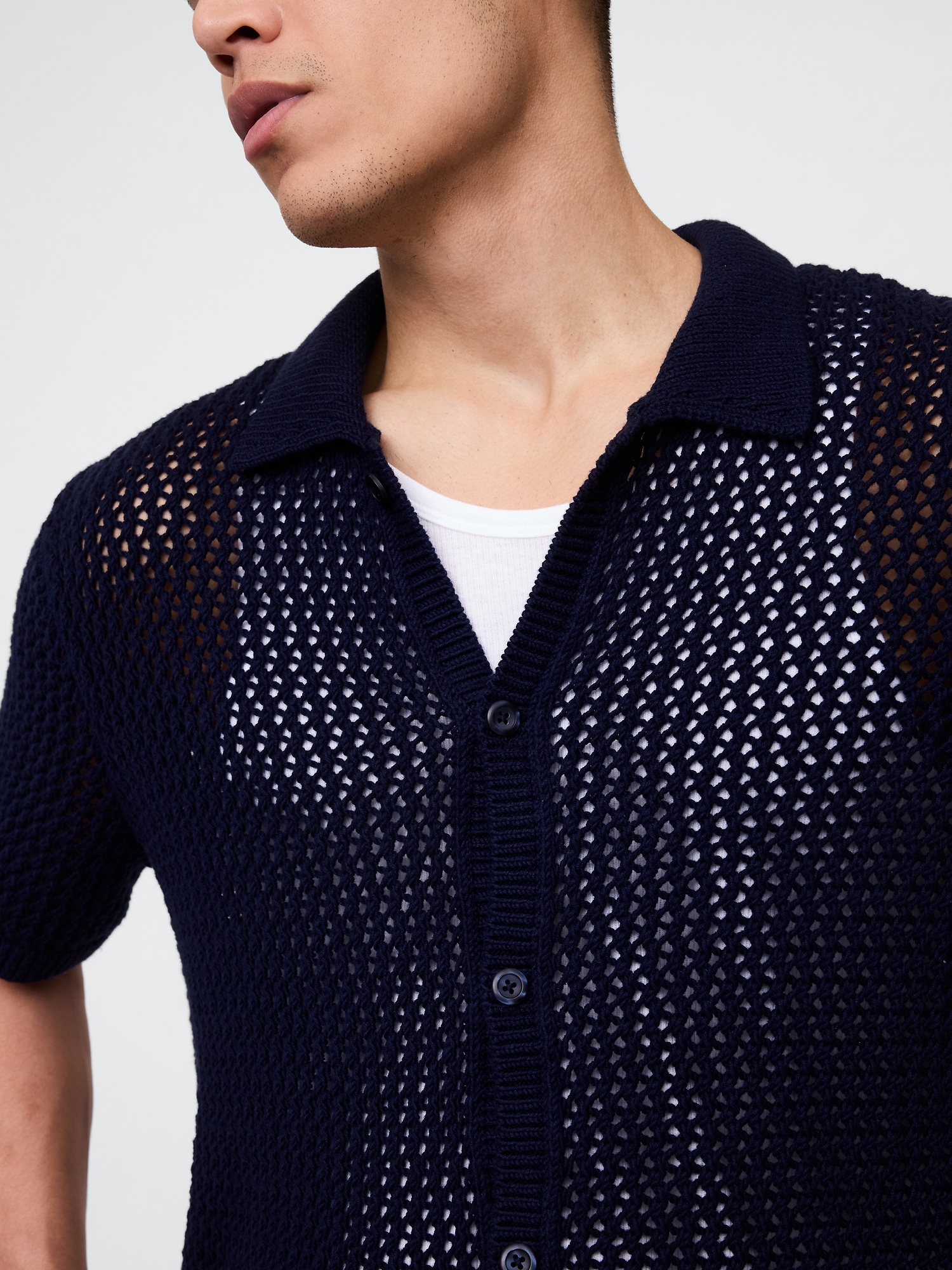 Mesh Sweater Shirt | Gap