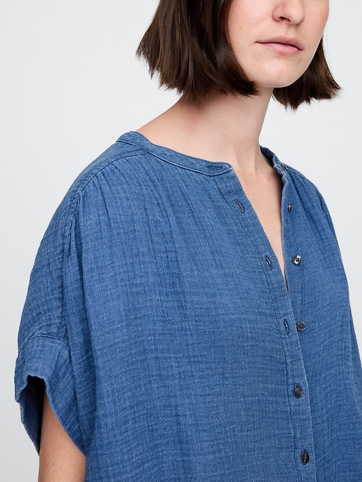 Image number 5 showing, Cotton Gauze Denim Shirt