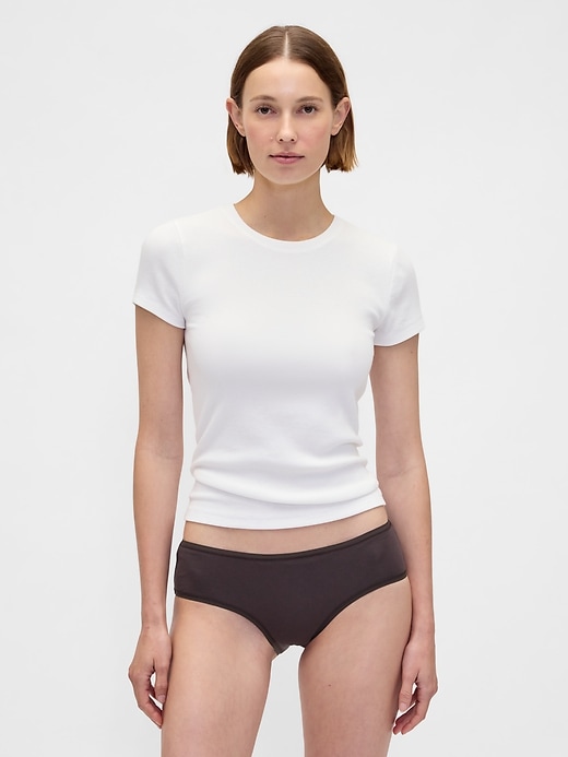 L'image numéro 1 présente Culotte taille basse en coton biologique extensible