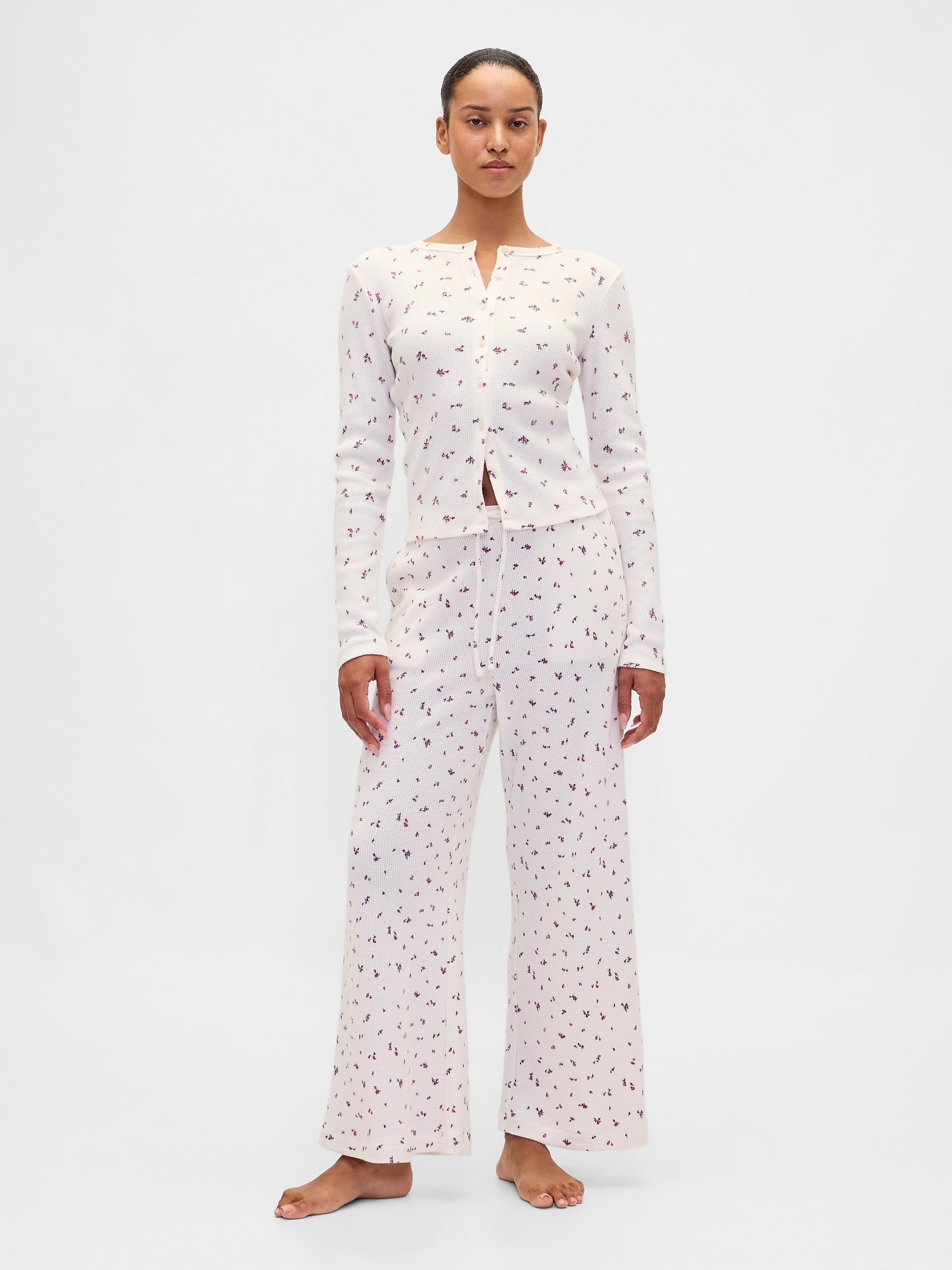 Waffle Wide-Leg PJ Pants