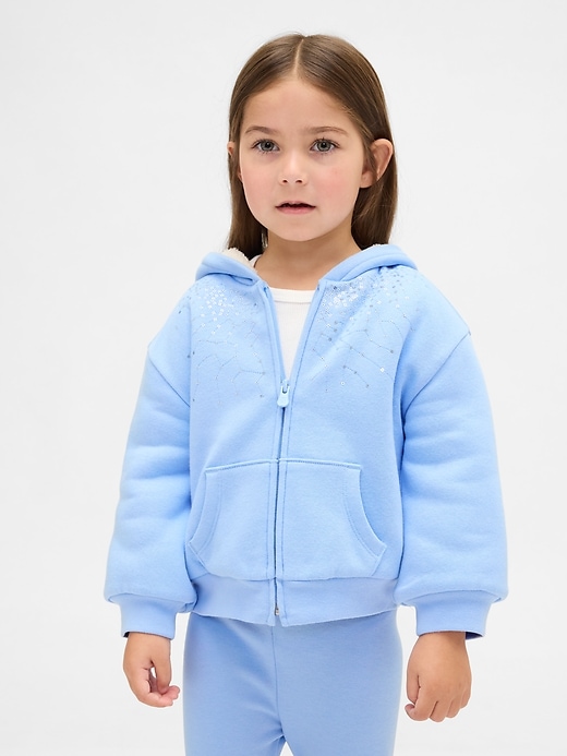 Image number 1 showing, Baby & Toddler Sherpa-Lined Sequin Zip Hoodie