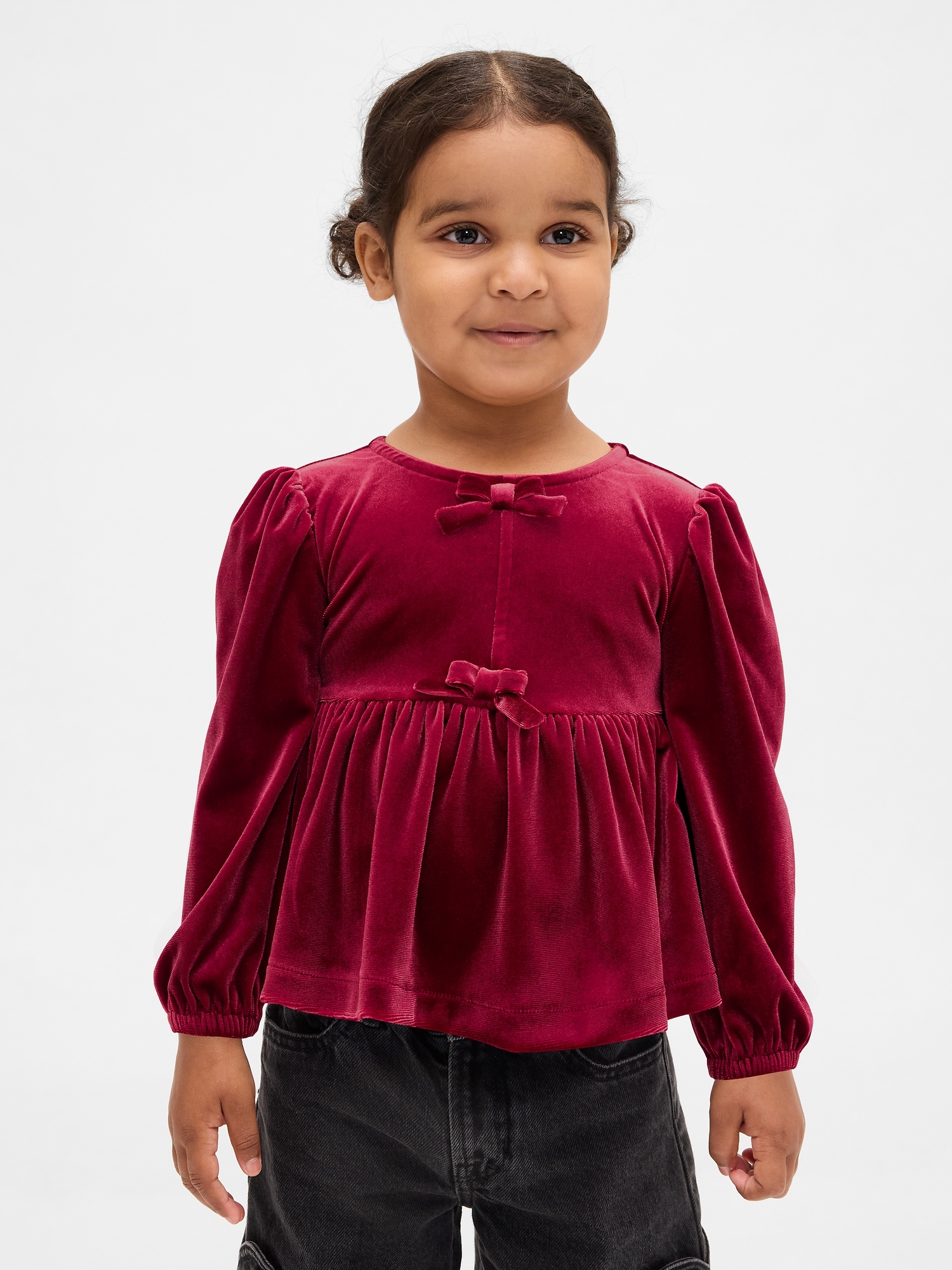 Baby & Toddler Velour Bow Top
