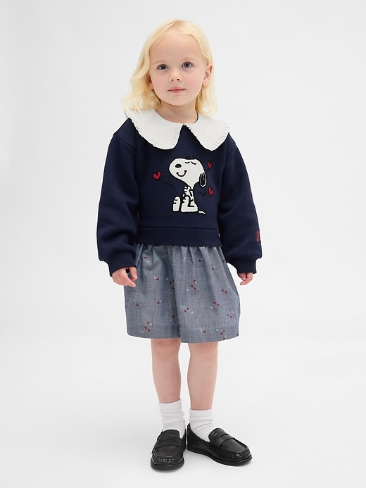 Image number 1 showing, Baby & Toddler Snoopy Ruffle Collar Sweatshirt Dress