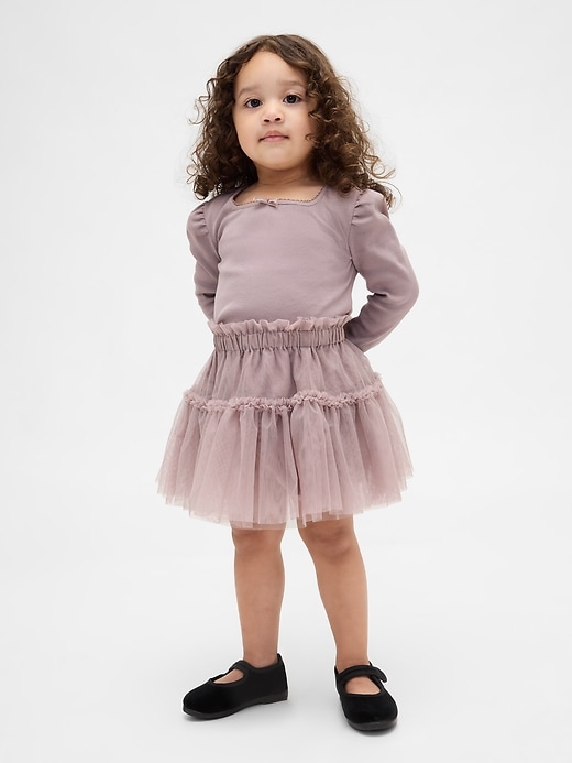 Image number 1 showing, Baby & Toddler Rib & Tulle Outfit Set