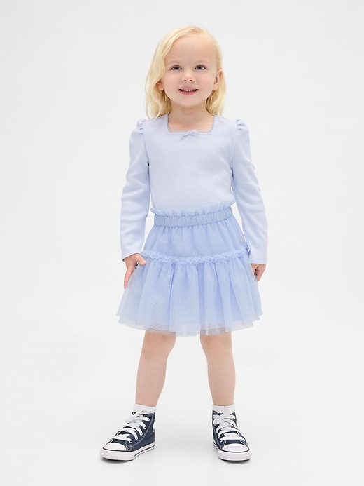 Image number 1 showing, Baby & Toddler Rib & Tulle Outfit Set