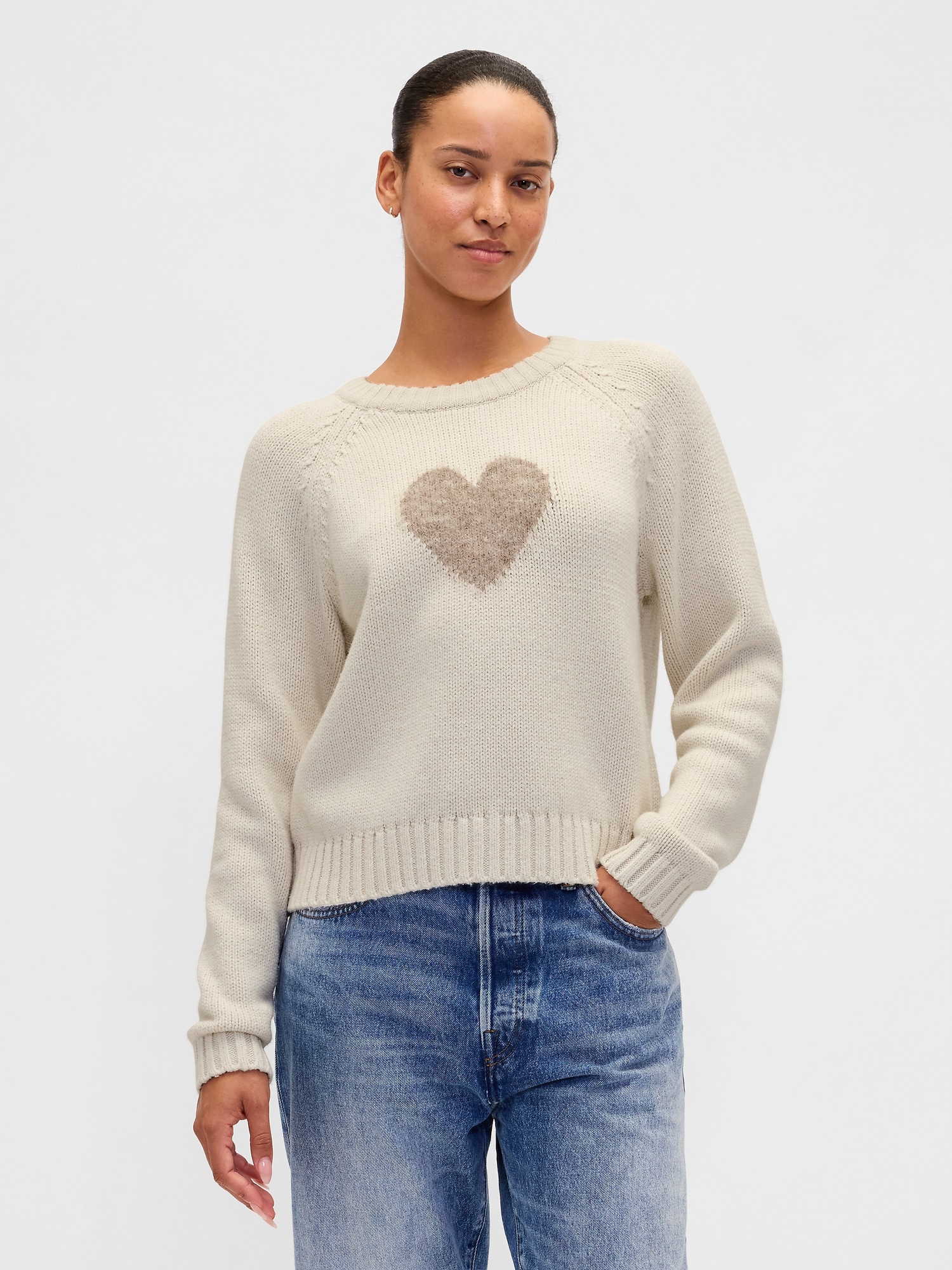 Cotton-Blend Raglan Crewneck Sweater
