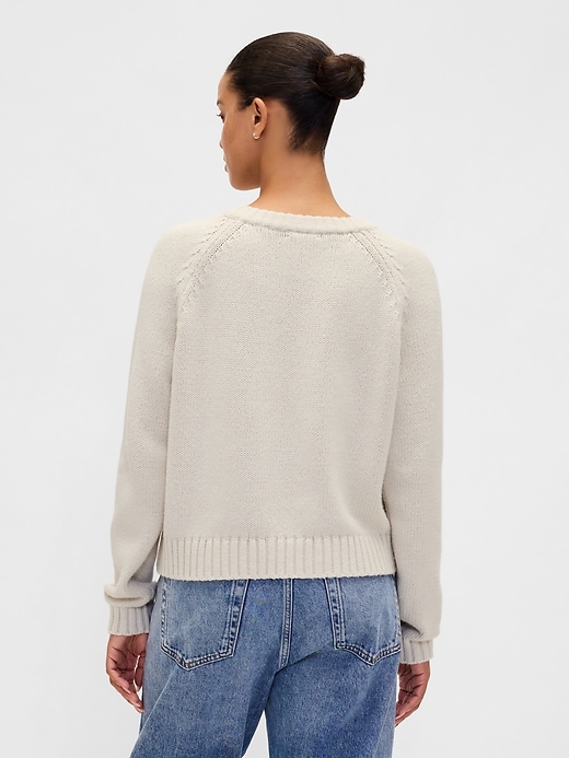 Image number 3 showing, Cotton-Blend Raglan Crewneck Sweater