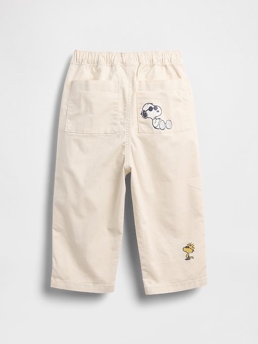 L'image numéro 3 présente Pantalon coupe baril Peanuts à taille élastique pour Bébé et Tout-petit