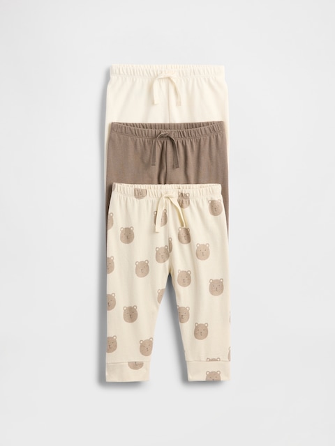 PANTALON PREMIERS ESSENTIELS À TAILLE EXTENSIBLE EN COTON BIOLOGIQUE POUR BÉBÉ (PAQUET DE 3)