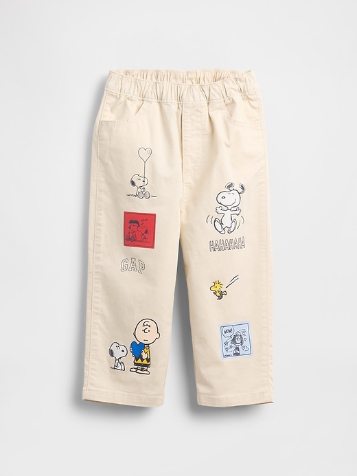 L'image numéro 2 présente Pantalon coupe baril Peanuts à taille élastique pour Bébé et Tout-petit