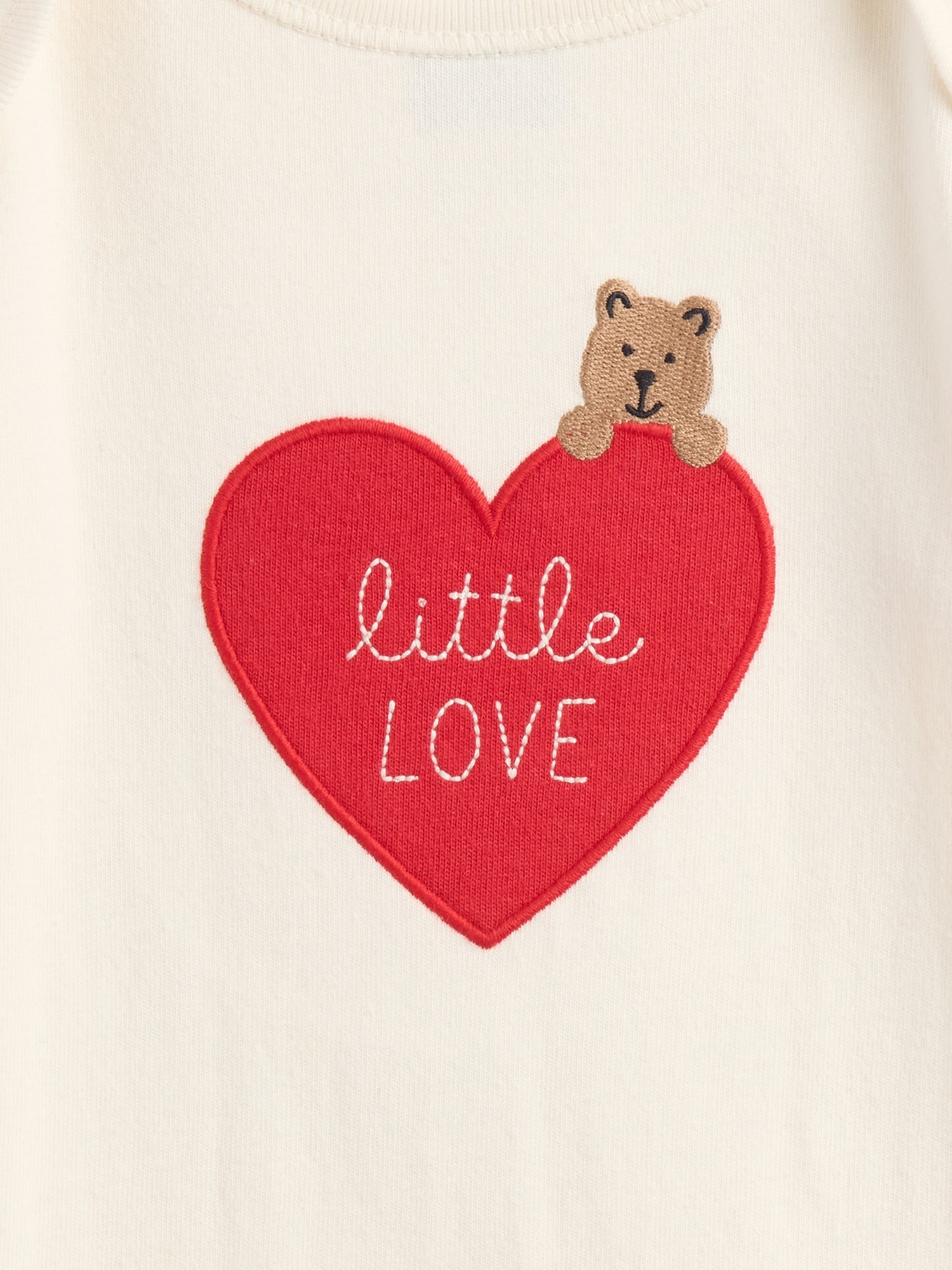 Baby Organic Cotton Bear Heart Bodysuit Outfit Set