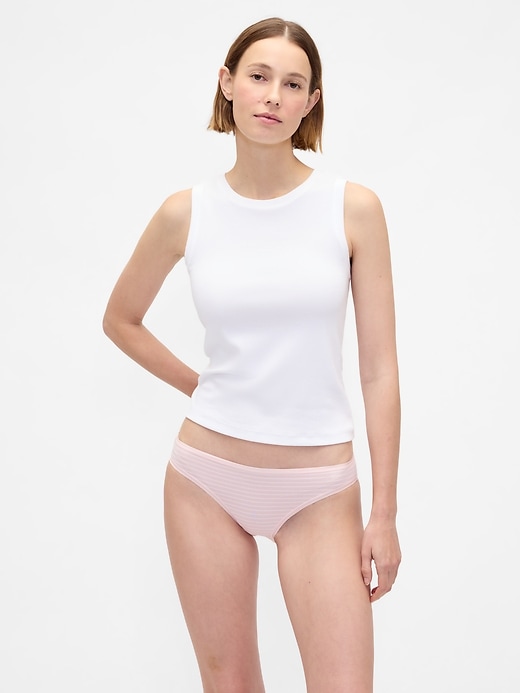 L'image numéro 1 présente Culotte bikini en coton biologique extensible