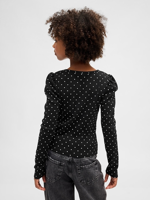 Image number 3 showing, Kids Rib Puff-Sleeve Top