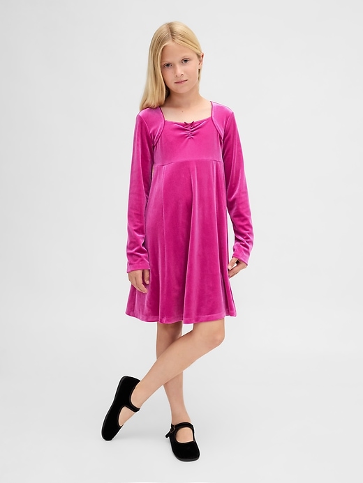 Image number 1 showing, Kids Velvet Empire Waist Dress