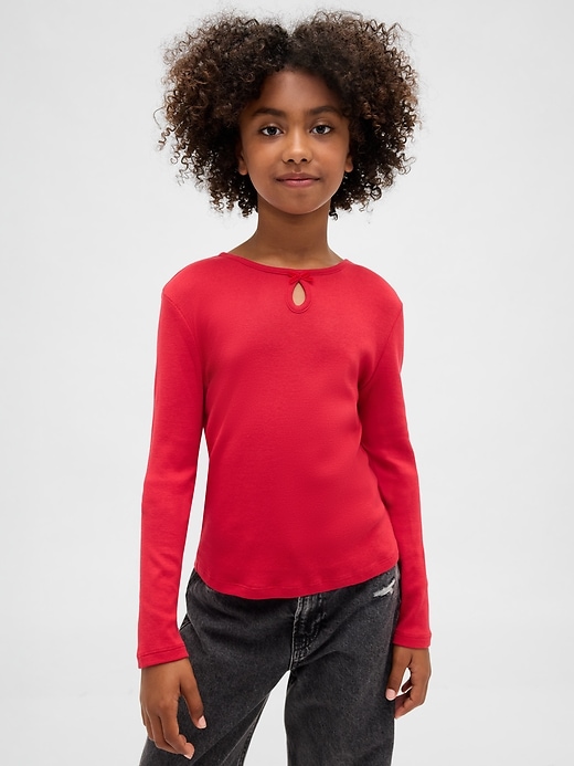 Image number 1 showing, Kids Keyhole Bow Fitted T-Shirt