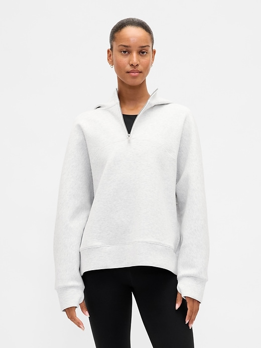 Image number 1 showing, GapFit Oversized Quarter-Zip Hoodie