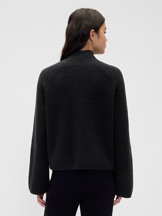 Image number 3 showing, CashSoft Shaker-Stitch Turtleneck Sweater
