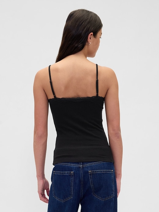 Image number 3 showing, Lace-Trim Pointelle Cami