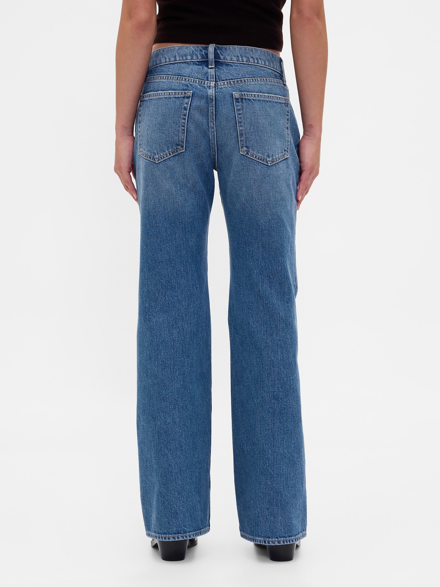 Mid Rise Rigid Relaxed Flare Jeans