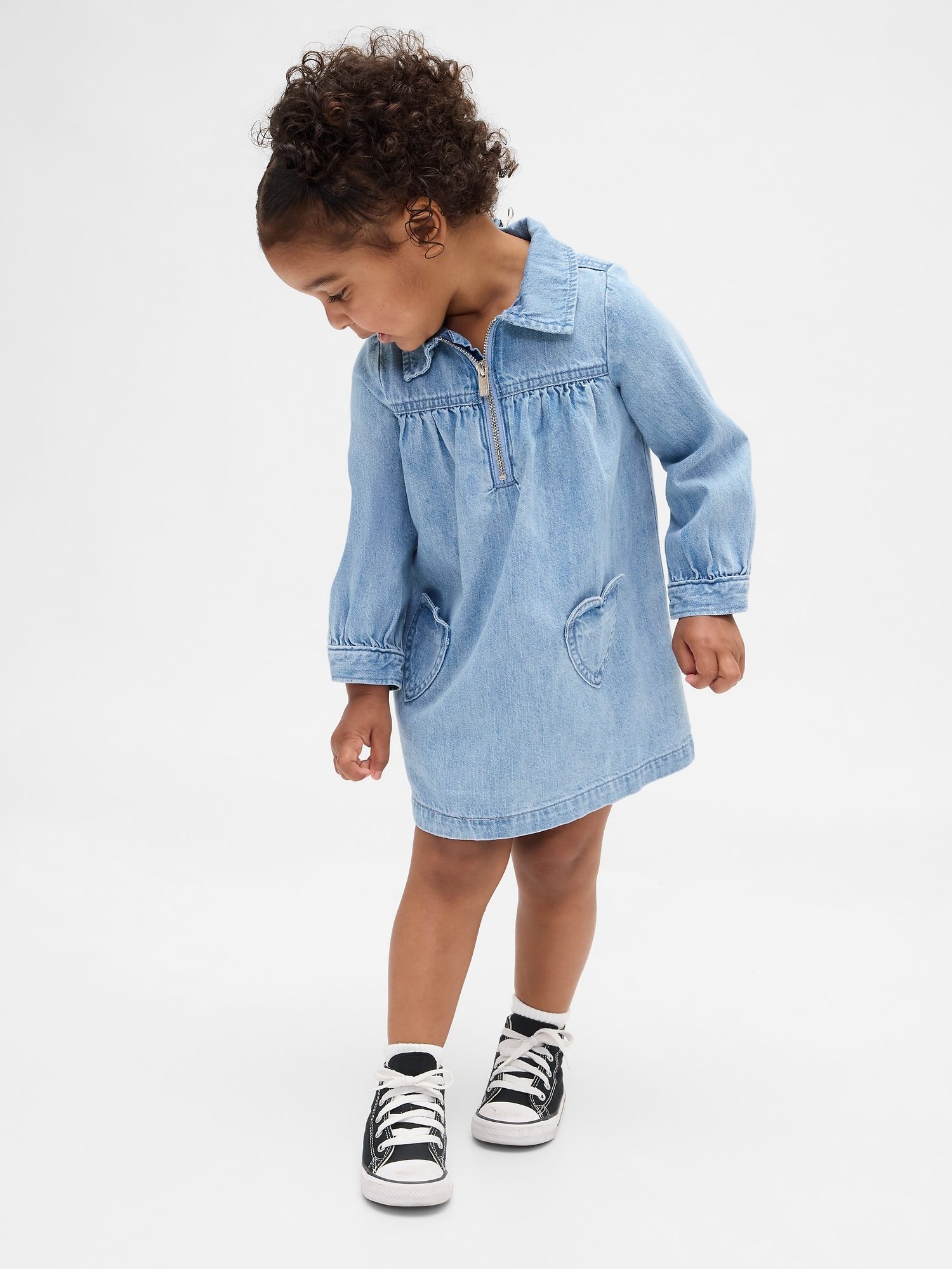 Baby & Toddler Denim Heart Pocket Dress