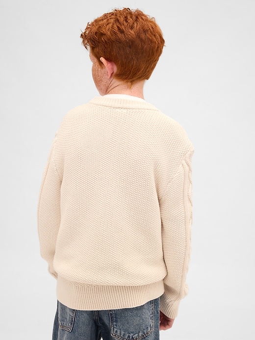 Image number 3 showing, Kids Cable-Knit Crewneck Sweater