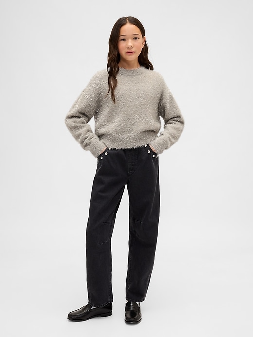 Image number 4 showing, Kids Metallic Eyelash Crewneck Sweater
