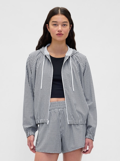GapFit Tech Gingham Windbreaker