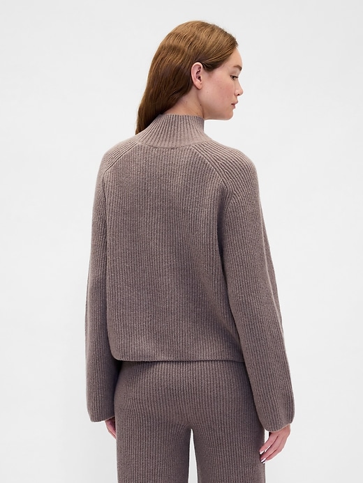 Image number 3 showing, CashSoft Shaker-Stitch Turtleneck Sweater