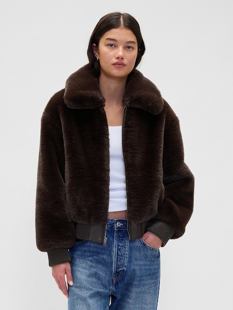 Faux Fur Bomber Jacket