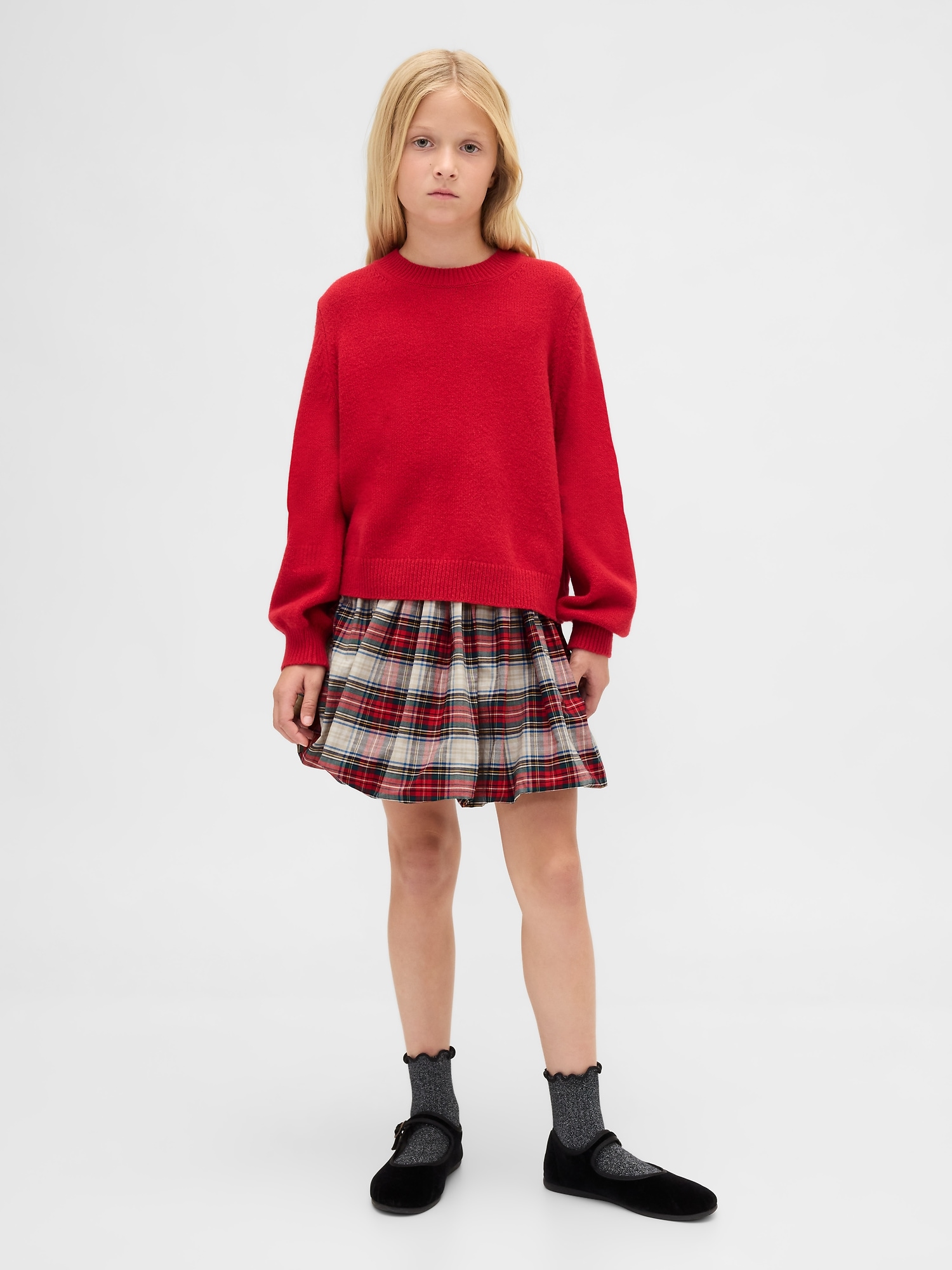 Kids Plaid Bubble Skirt