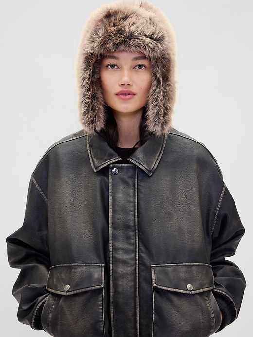 Image number 1 showing, Faux Fur Trapper Hat