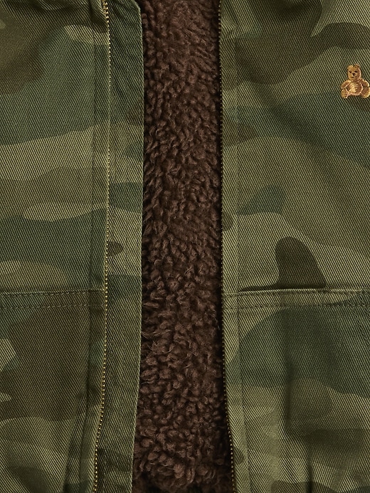 Image number 4 showing, Baby & Toddler Sherpa-Lined Hooded Camo Denim Jacket