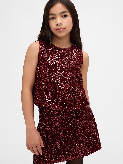 Image number 1 showing, Kids Sequin Bubble Top