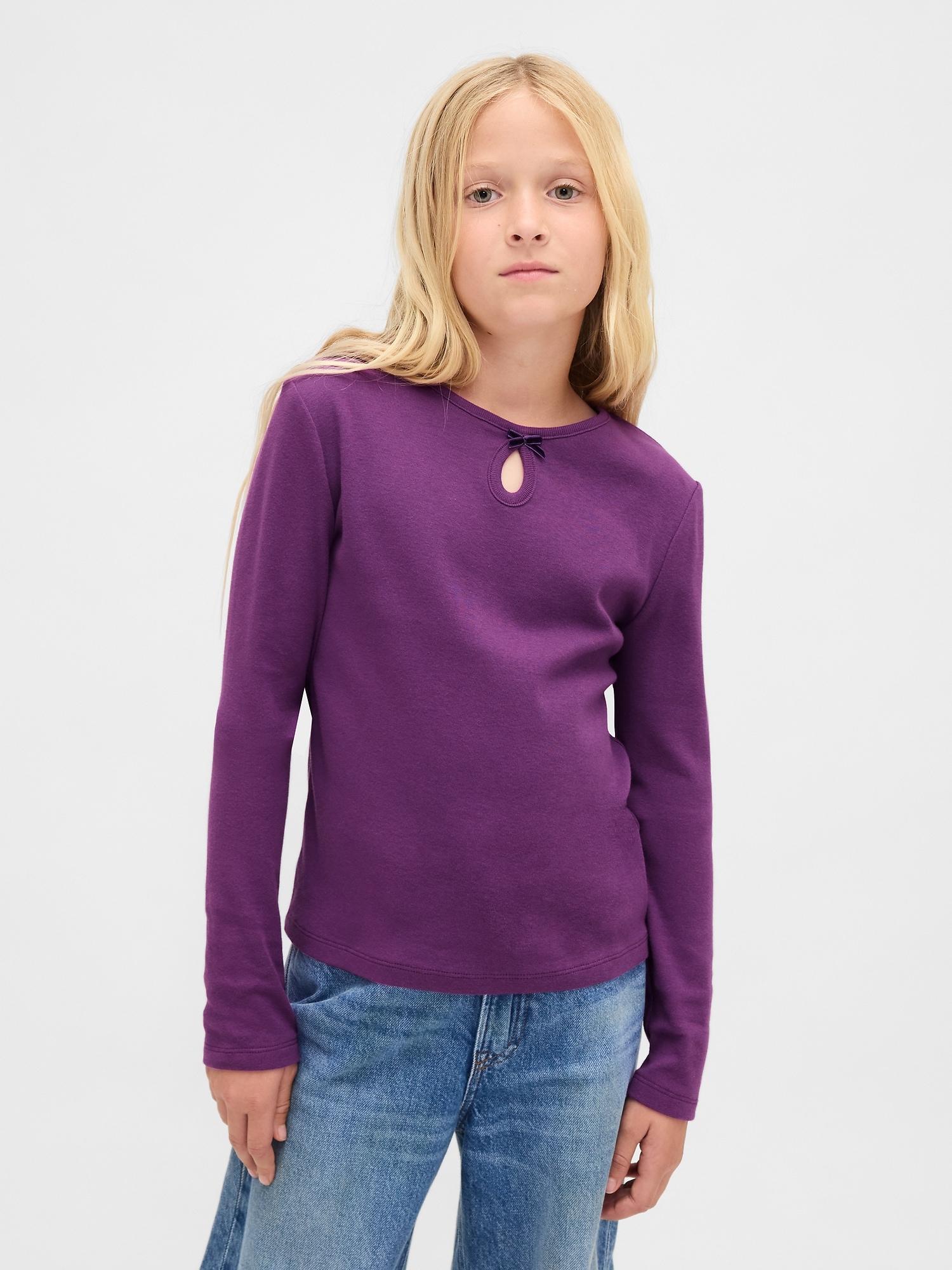 Kids Keyhole Bow Fitted T-Shirt