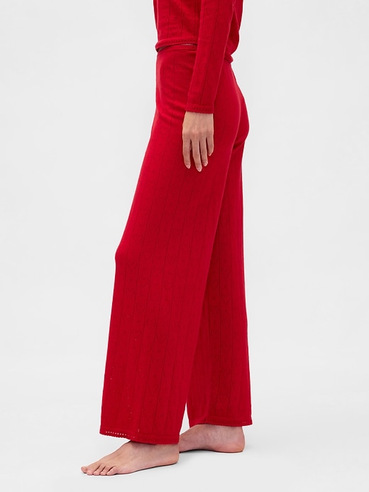 Image number 3 showing, Lightweight CashSoft Pointelle Heart PJ Pants