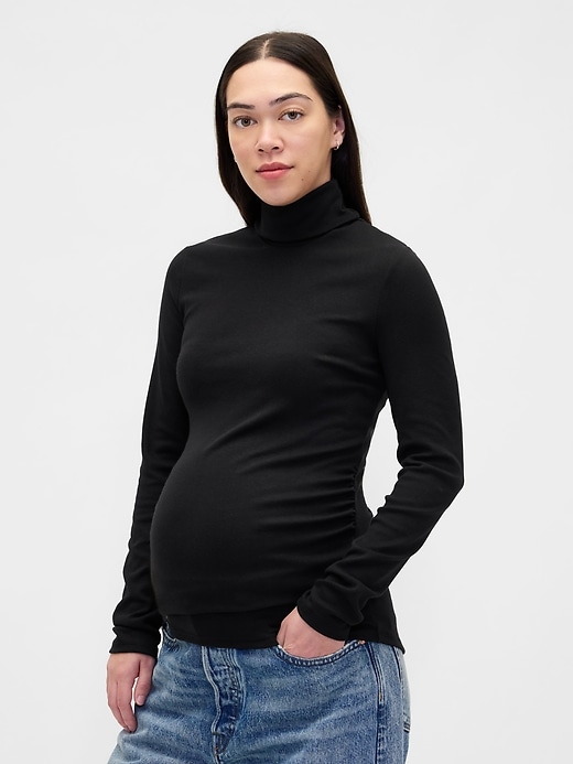 Image number 1 showing, Maternity Modern Turtleneck Shirt
