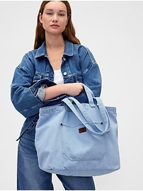 Image number 2 showing, Denim Tote Bag