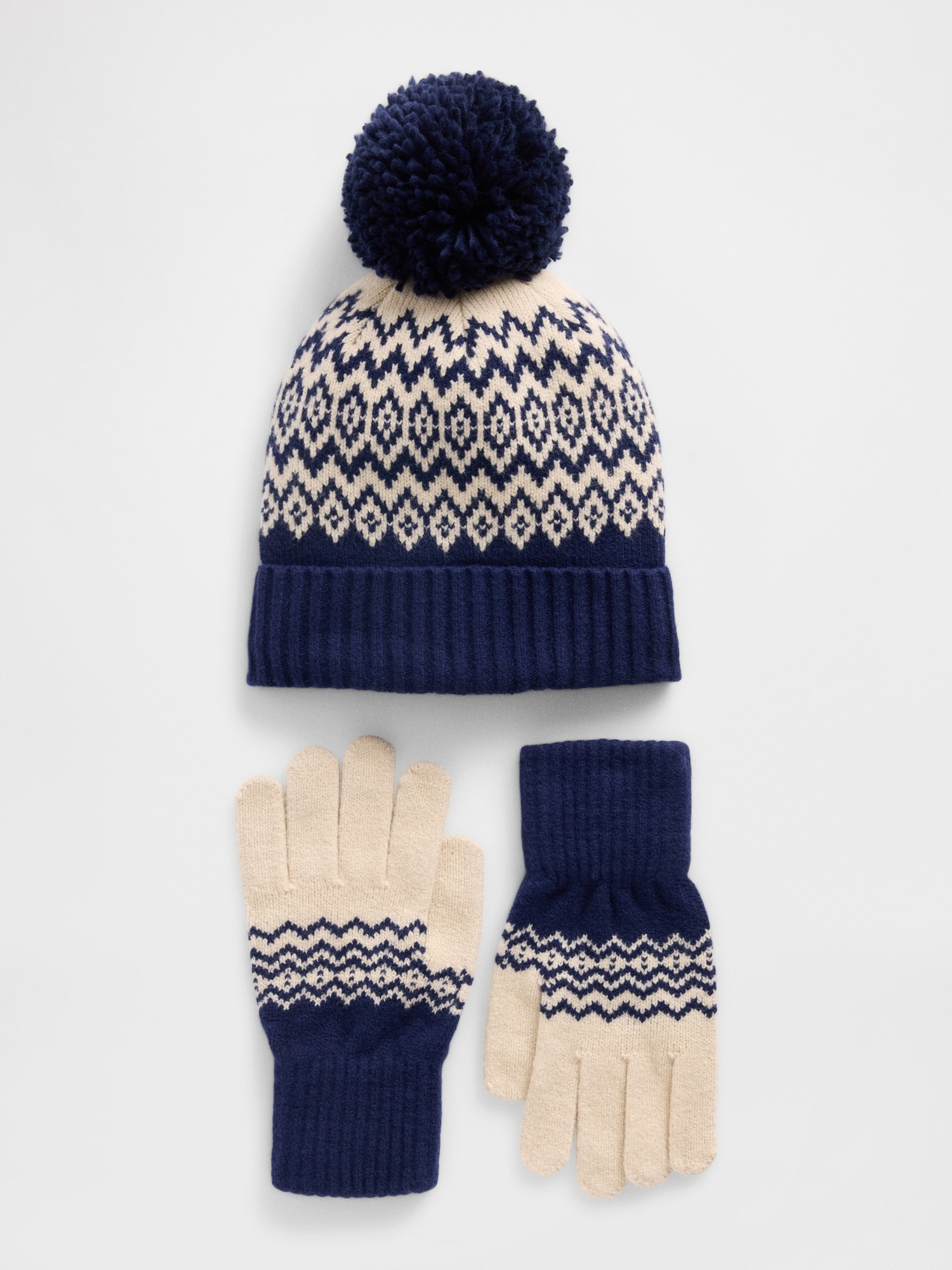Kids CashSoft Fair Isle Hat & Gloves Set
