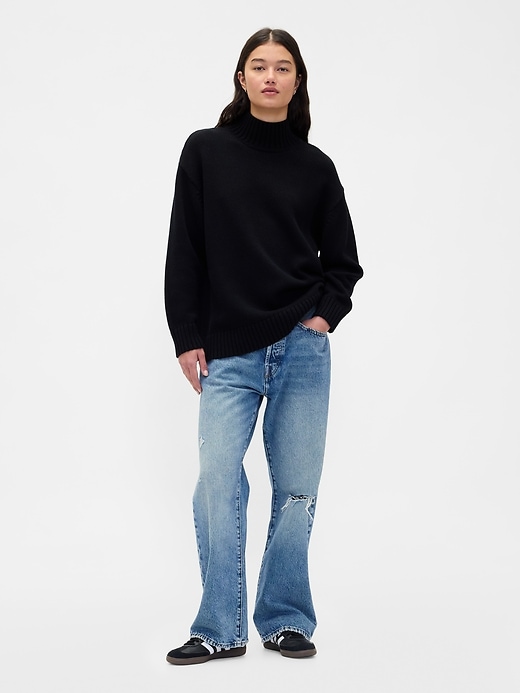 Image number 2 showing, 100% Cotton Oversized Mockneck Sweater