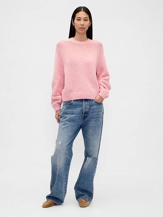 Image number 2 showing, Cotton-Blend Relaxed Crewneck Sweater