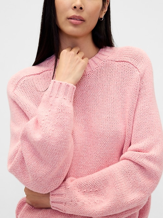 Image number 4 showing, Cotton-Blend Relaxed Crewneck Sweater