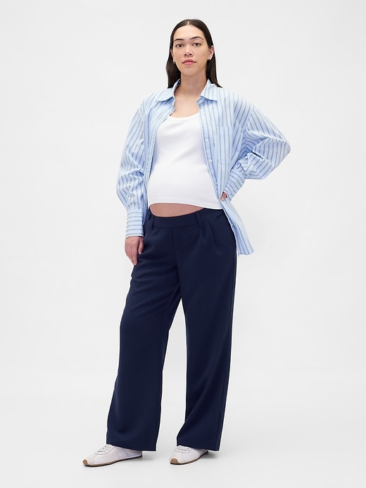 Image number 1 showing, Maternity Under Belly 365 Wide-Leg Trousers