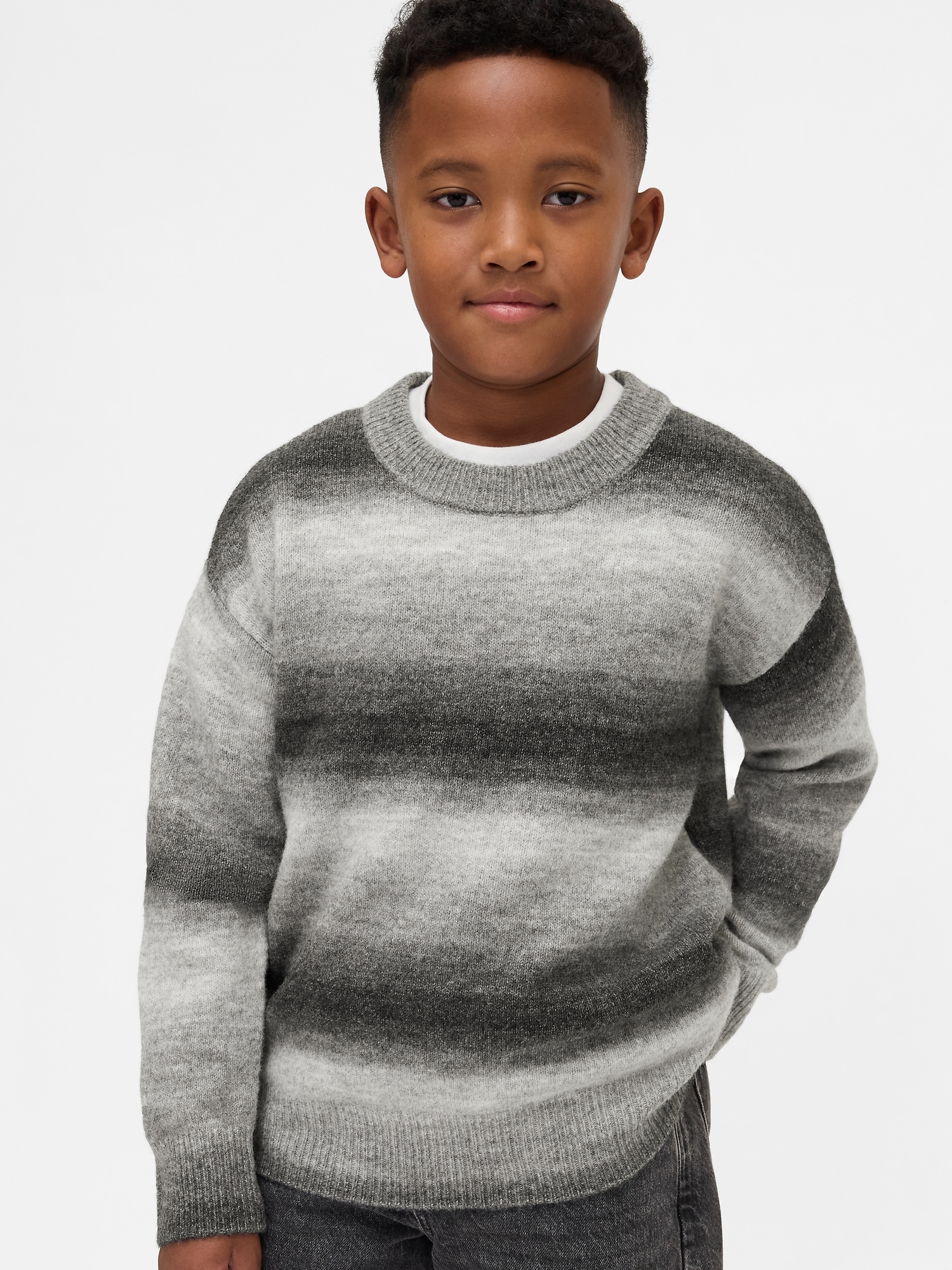 Kids Space-Dye Relaxed Crewneck Sweater