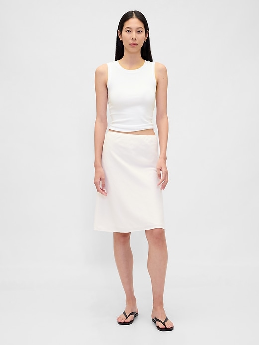 Image number 1 showing, Linen-Blend Bias-Cut Skirt