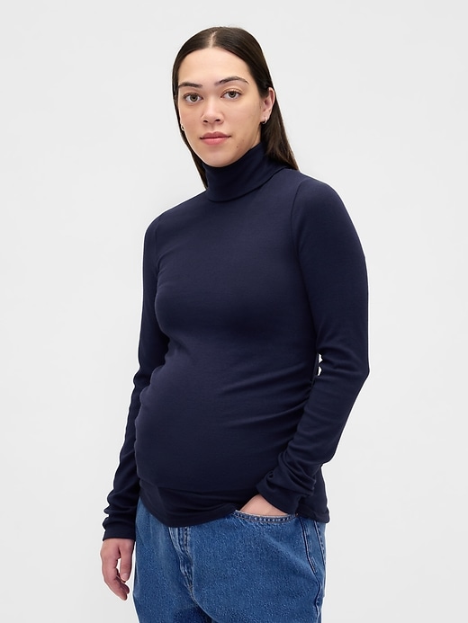 Image number 1 showing, Maternity Modern Turtleneck Shirt