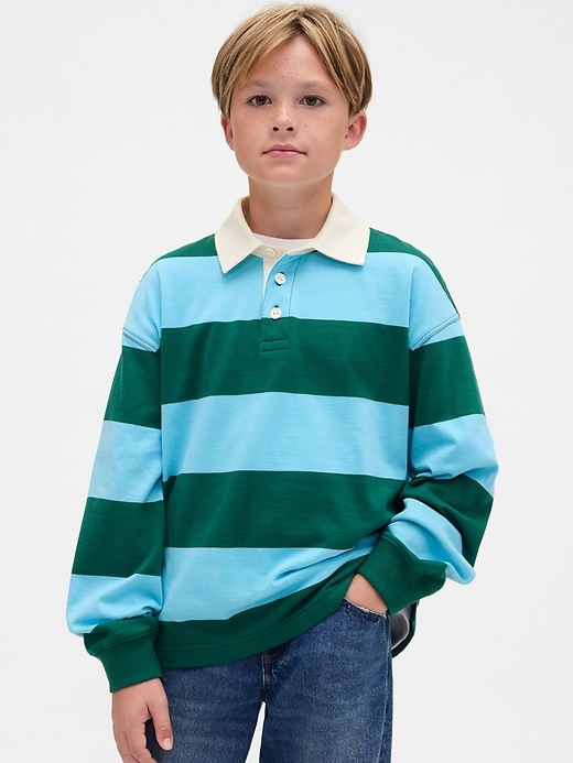 Image number 1 showing, Kids Rugby Stripe Polo Shirt