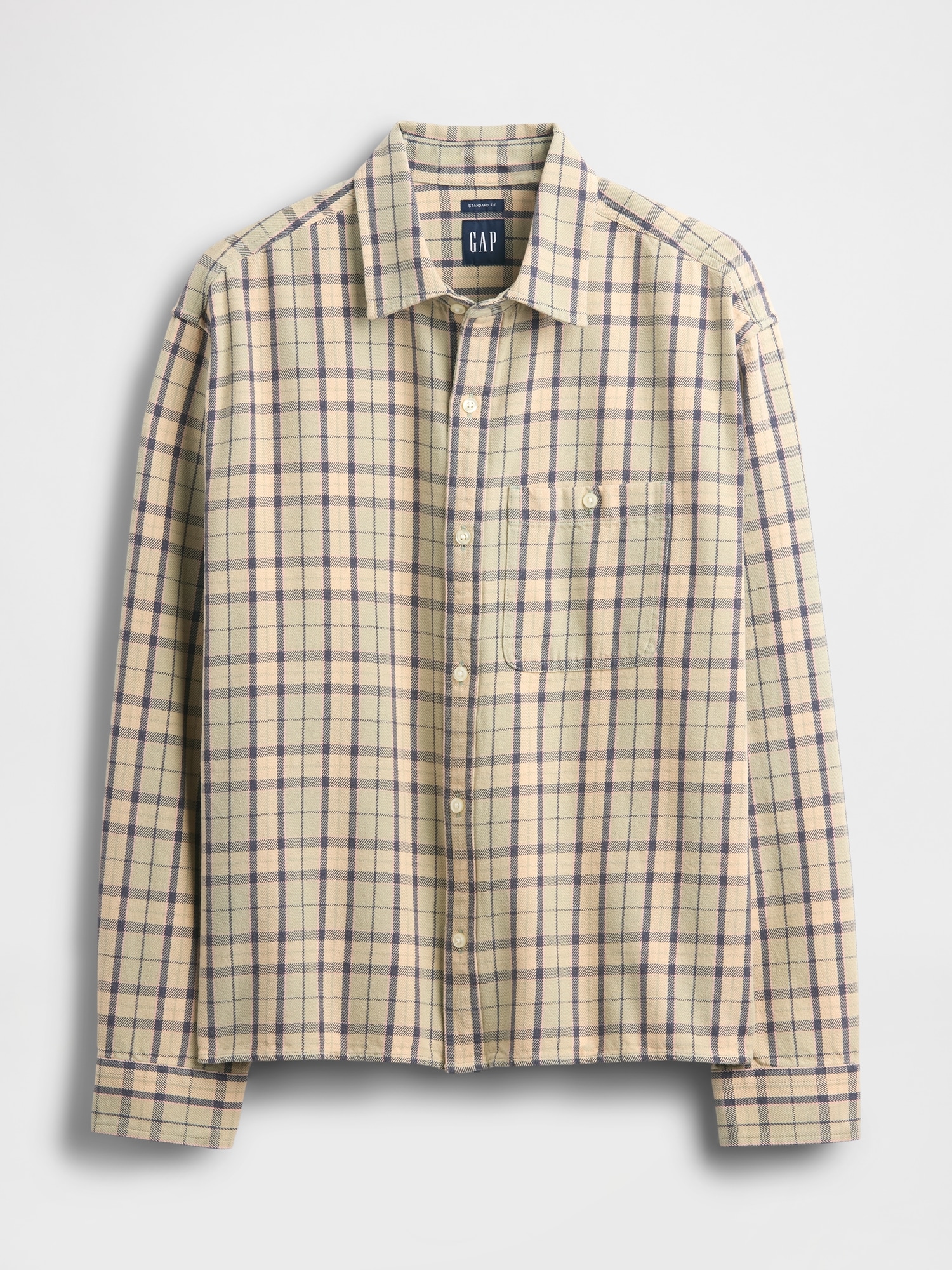 Sunwashed Twill Straight-Hem Shirt