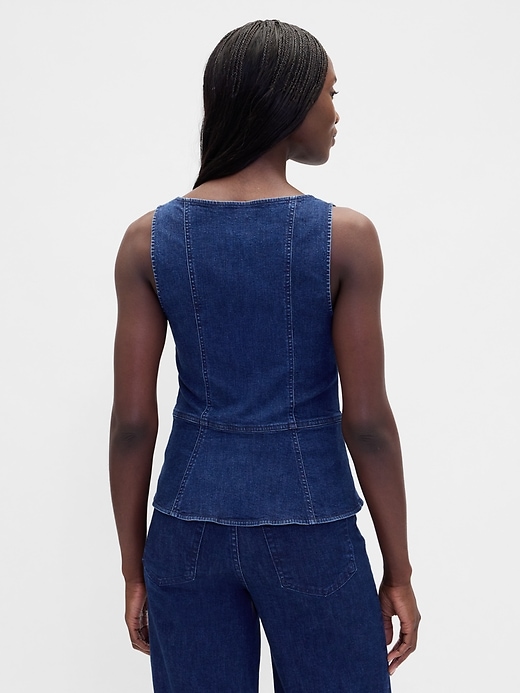 Image number 3 showing, Denim Zip Vest